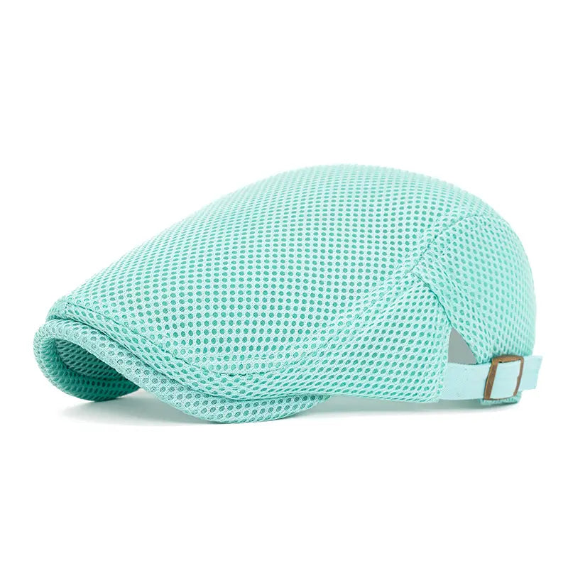 Men's Breathable Mesh Flat Cap โ Adjustable Newsboy Ivy Beret Summer Hat
