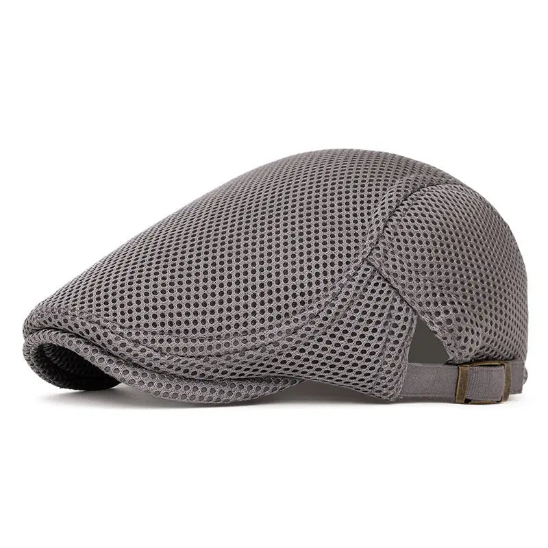 Men's Breathable Mesh Flat Cap โ Adjustable Newsboy Ivy Beret Summer Hat