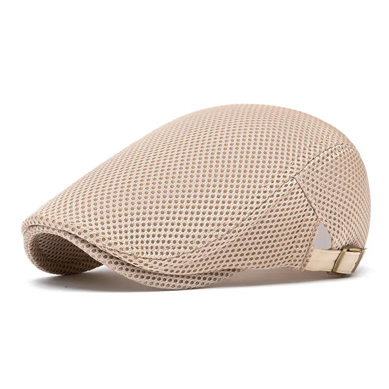 Men's Breathable Mesh Flat Cap โ Adjustable Newsboy Ivy Beret Summer Hat