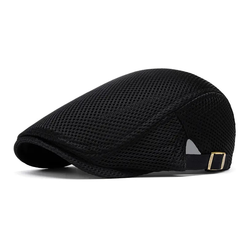 Men's Breathable Mesh Flat Cap โ Adjustable Newsboy Ivy Beret Summer Hat