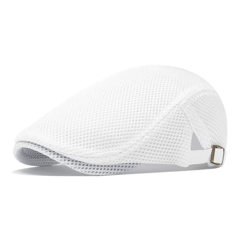 Men's Breathable Mesh Flat Cap โ Adjustable Newsboy Ivy Beret Summer Hat