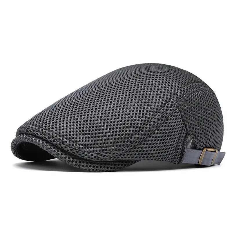 Men's Breathable Mesh Flat Cap โ Adjustable Newsboy Ivy Beret Summer Hat