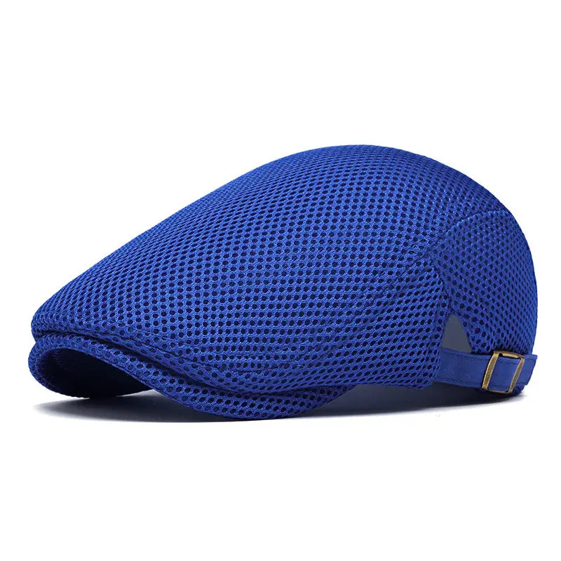 Men's Breathable Mesh Flat Cap โ Adjustable Newsboy Ivy Beret Summer Hat