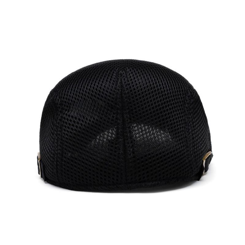 Men's Breathable Mesh Flat Cap โ Adjustable Newsboy Ivy Beret Summer Hat