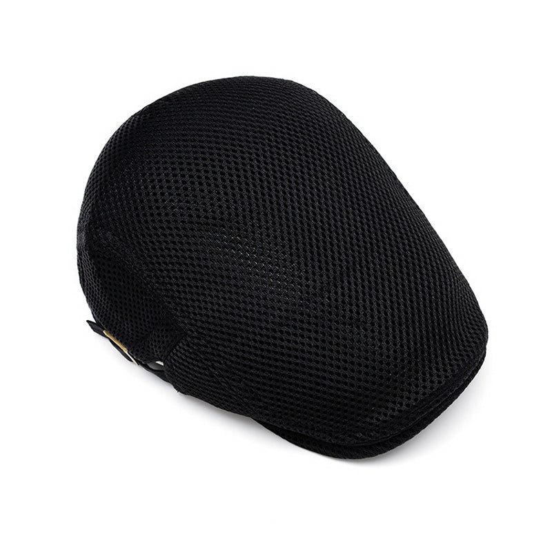 Men's Breathable Mesh Flat Cap โ Adjustable Newsboy Ivy Beret Summer Hat